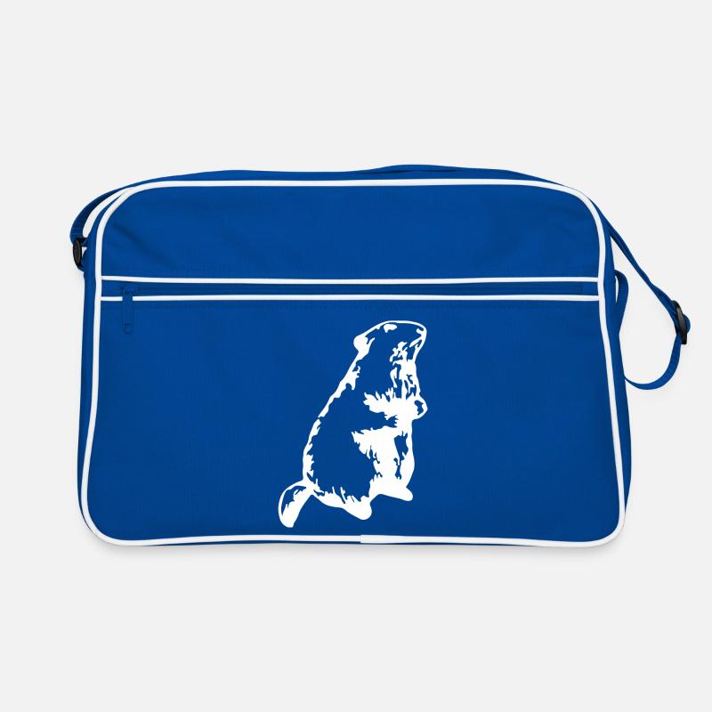 Murmeltier - Retro Tasche - Blau/Weiß