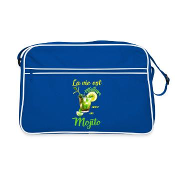 La vie est meilleure avec un Mojito - Sac Retro - bleu/blanc - Devant