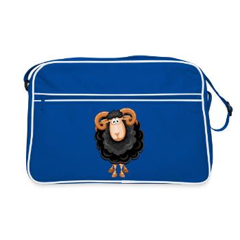 Sheep, Black Sheep, Sheep Humor - Retro Bag - blue/white - Front