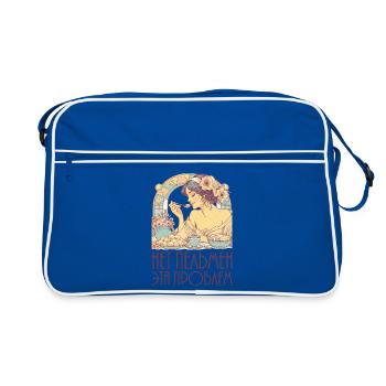 No pelmeni, that's a problem, Art Nouveau - Retro Bag - blue/white - Front