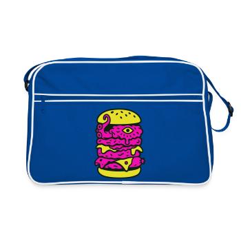 Monster Burger dans le style Pop Art - Sac Retro - bleu/blanc - Devant