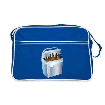 Glacière pleine de bouteilles de bière – motif d’été et de fête - Sac Retro - bleu/blanc - Devant
