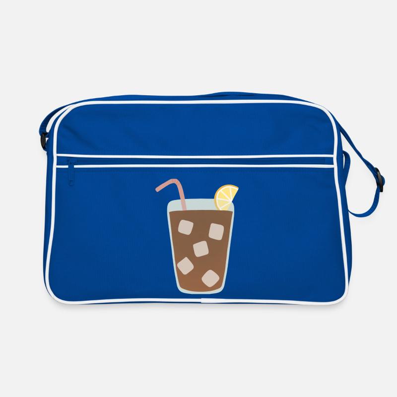 Zitrone Eistee Glas Illustration Retro Tasche
