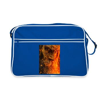 Fiery Ember Warrior Portrait - Retro Bag - blue/white - Front