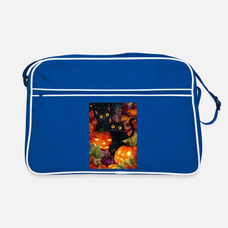 Halloween Moonlit Pumpkin Cats Retro Bag