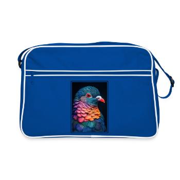 Tauben Taube - Retro Tasche - Blau/Weiß - Vorne