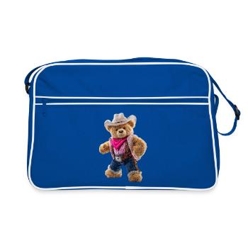Cowboy Ours Héros Câlin - Sac Retro - bleu/blanc - Devant
