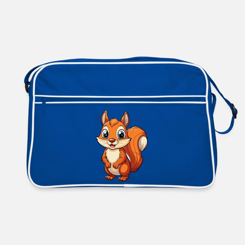 écureuil - Sac Retro - bleu/blanc