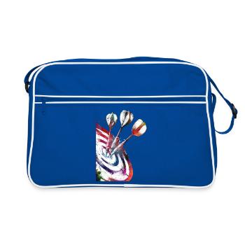 Darts Sports Art #darts #sport - Retro Bag - blue/white - Front