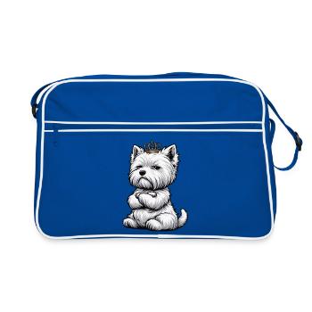 Westie Highland terrier Westie West Highland - Sac Retro - bleu/blanc - Devant