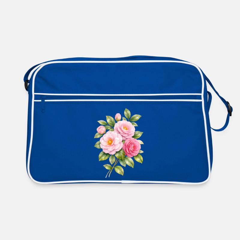 Illustration des fleurs de camélia rose Sac Retro