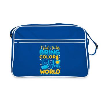Designer de manucures Salon de manucure cosmétiques - Sac Retro - bleu/blanc - Devant
