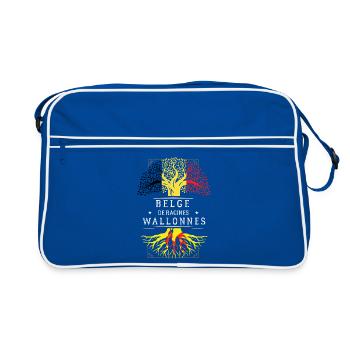 Belge De Racines Wallonnes T-Shirt Cadeau Humour - Sac Retro - bleu/blanc - Devant