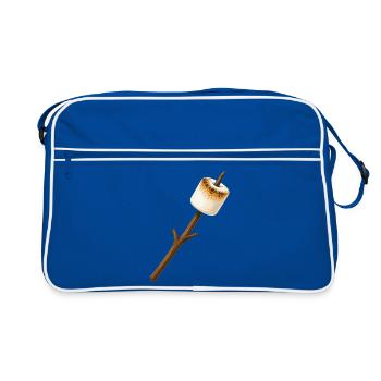 Roasted marshmallow on a stick - Retro Bag - blue/white - Front