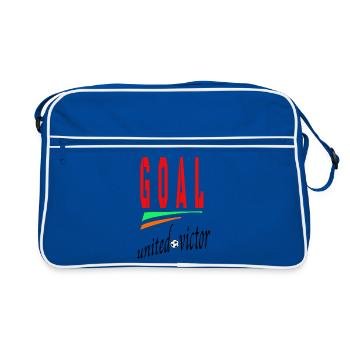GOAL Logo de football avec arche - Sac Retro - bleu/blanc - Devant