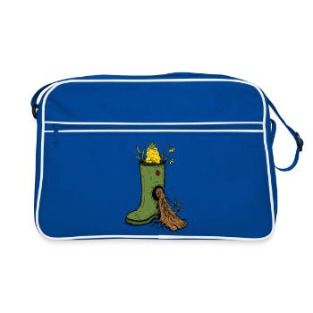 Frog King Rubber Boot Garden Doodle - Retro Bag - blue/white - Front