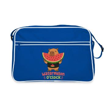 Wassermelone Capybara Sommer - Retro Bag - blue/white - Front