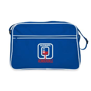 Dubbeglas Weinschorle Weinfest - Retro Tasche - Blau/Weiß - Vorne