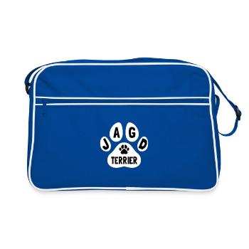 Deutscher Jagdterrier - Retro Tasche - Blau/Weiß - Vorne