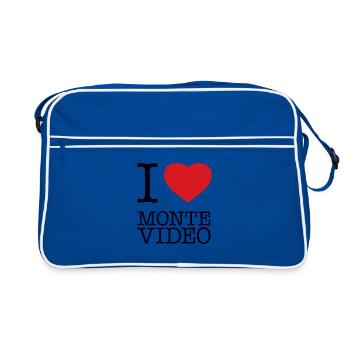 I LOVE MONTEVIDEO Uruguay - Retro Tasche - Blau/Weiß - Vorne