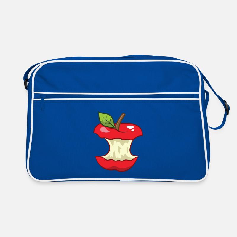 Red apple - bitten off all around, bite trail Retro Bag