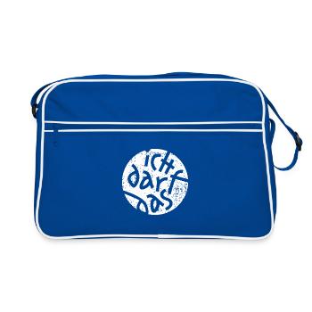 Statement Ich Darf Das Grunge Button 2 - Retro Tasche - Blau/Weiß - Vorne