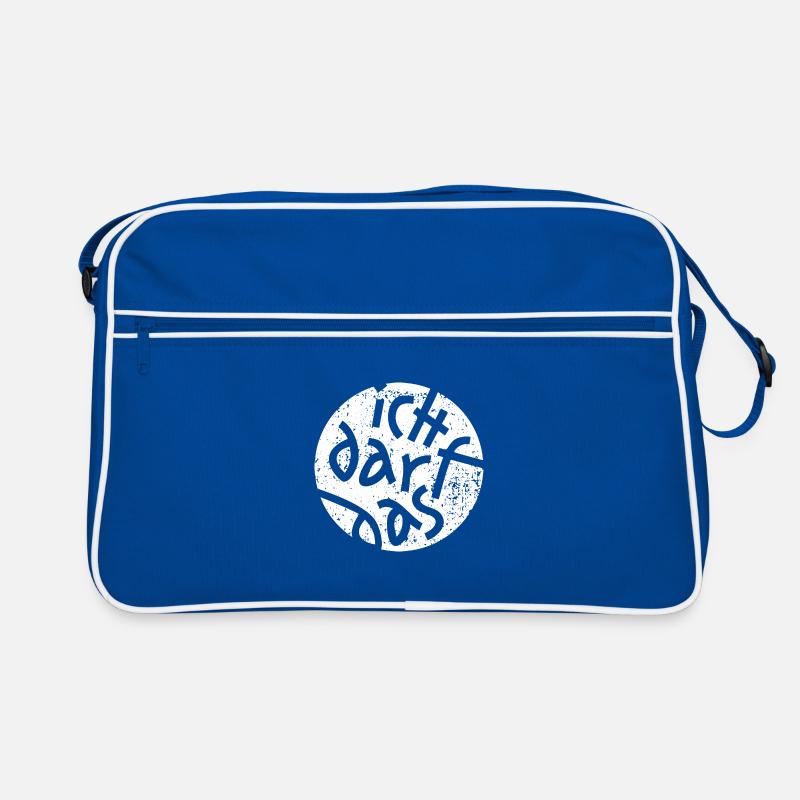 Statement Ich Darf Das Grunge Button 2 - Retro Tasche - Blau/Weiß