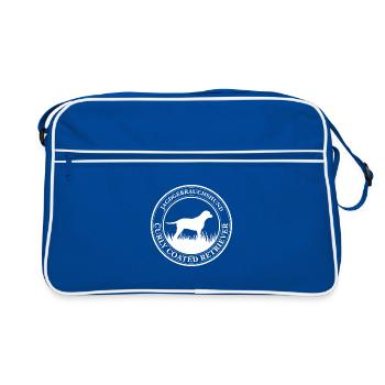 Curly Coated Retriever Jagdgebrauchshund Wilsigns - Retro Tasche - Blau/Weiß - Vorne
