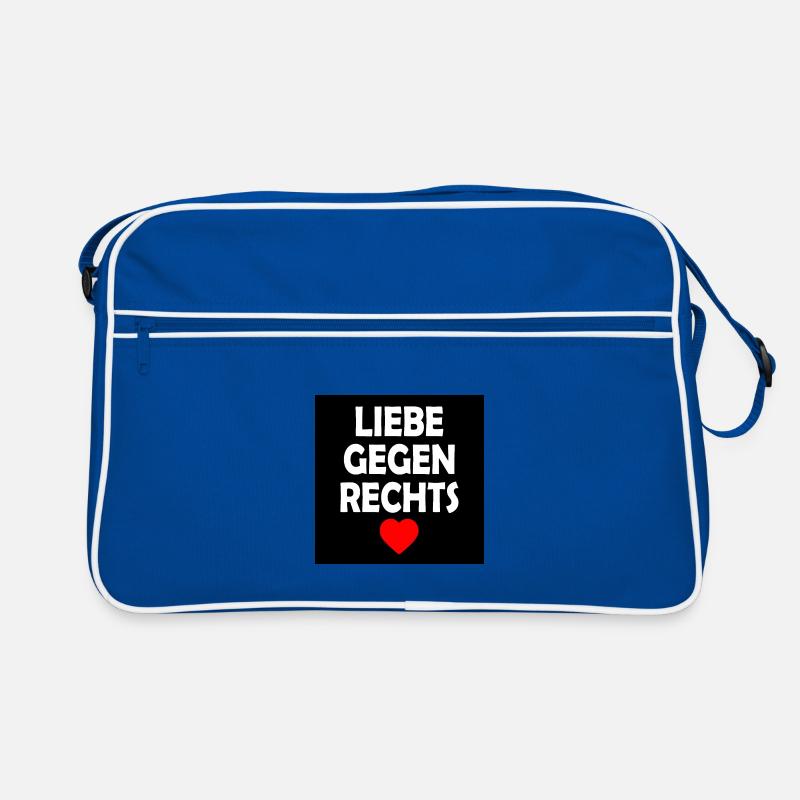 Liebe gegen rechts Retro Tasche