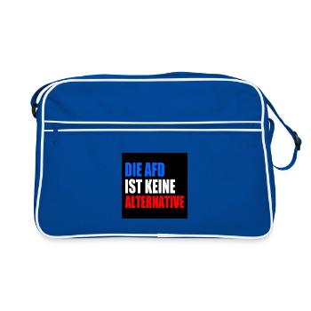 die afd ist keine alternative - Retro Tasche - Blau/Weiß - Vorne