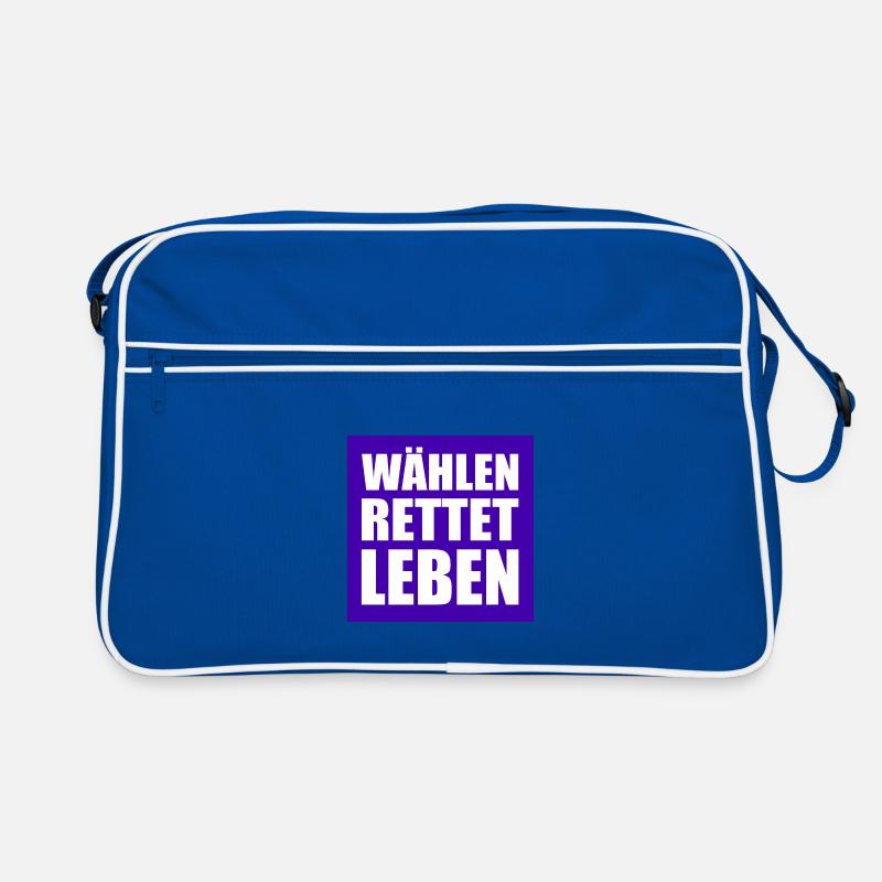 wählen rettet leben - Retro Tasche - Blau/Weiß