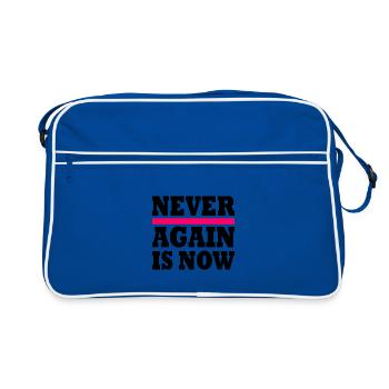 Never again is now - Retro Bag - blue/white - Front