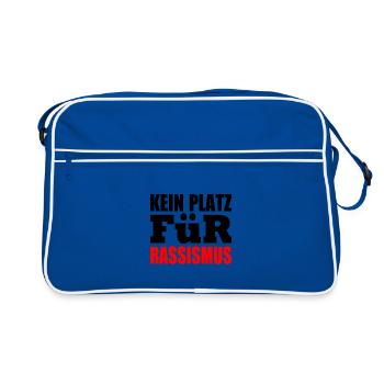 kein platz für rassismus - Retro Tasche - Blau/Weiß - Vorne