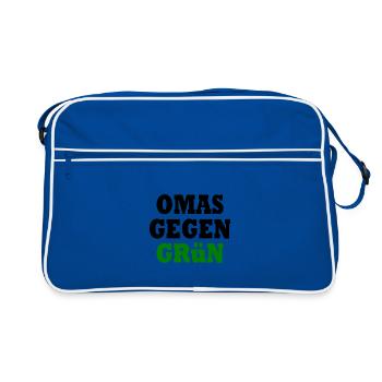 Omas gegen grün - Retro Tasche - Blau/Weiß - Vorne