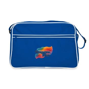 Regenbogen-Spektrum-Namensschild-Design - Retro Tasche - Blau/Weiß - Vorne