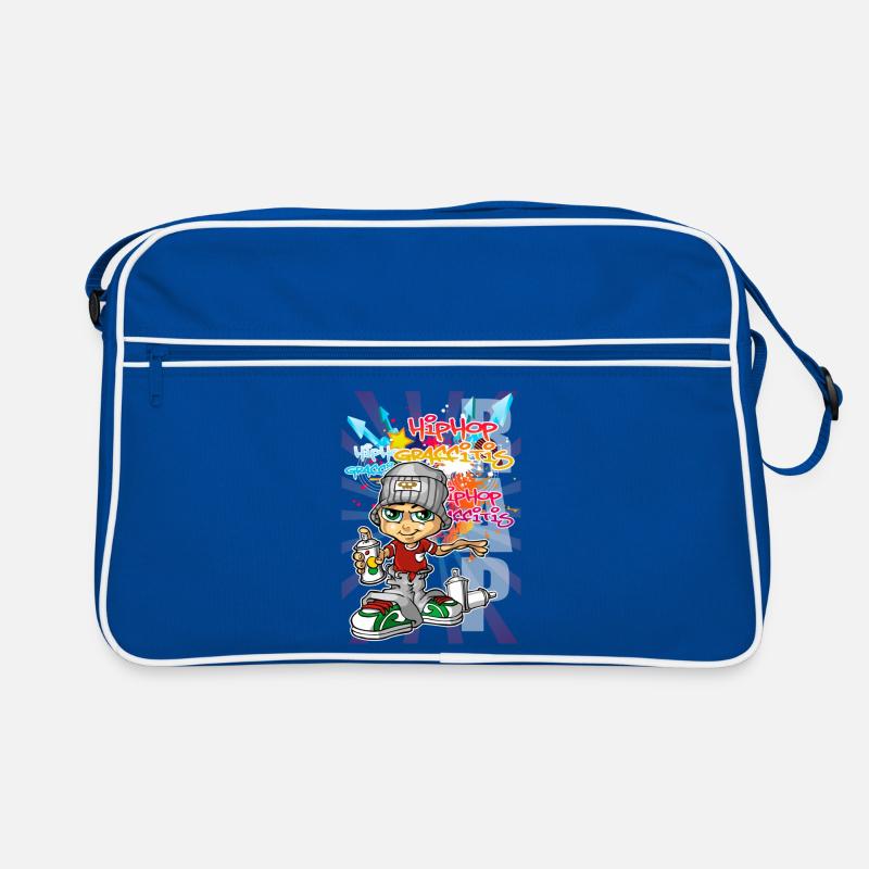 Junge Graffiti - Retro Tasche - Blau/Weiß