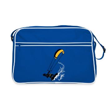 Kitesurfer and wave flex - Sac Retro - bleu/blanc - Devant