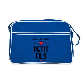 Petit Fils Enfant Bébé Famille Naissance Noël - Retro Bag - blue/white - Front