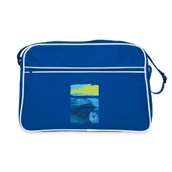 Blue Green Landscape Sea - Retro Bag - blue/white - Front
