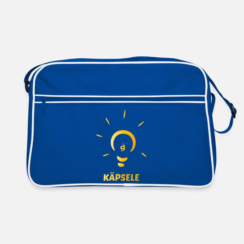 Käpsele | Schwäbischer Spruch Stuttgart schlau - Retro Tasche - Blau/Weiß