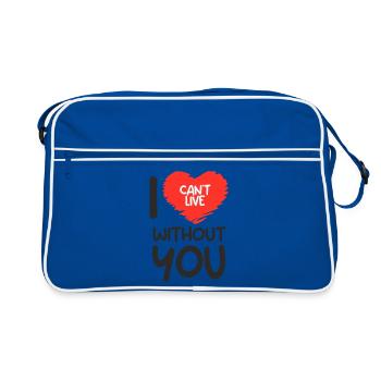 Ich kann nicht ohne dich leben - Retro Tasche - Blau/Weiß - Vorne