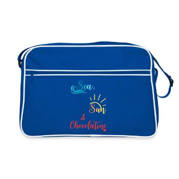 Sea, sun & Chocolatine - Sud-ouest - Pays-basque - Sac Retro - bleu/blanc - Devant