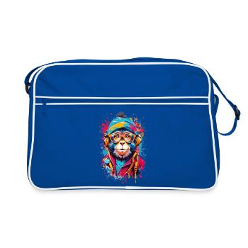 Cool monkey - Retro Bag - blue/white - Front