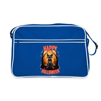 Fabuleux renard d’Halloween avec du feu - Sac Retro - bleu/blanc - Devant