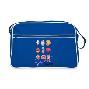 Sweet Happiness Makers - Illustrations de desserts mignons - Sac Retro - bleu/blanc - Devant