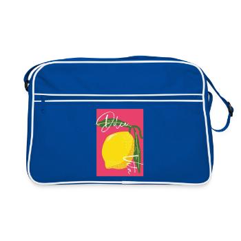 Lemon avec Écriture Artisanal Dolce Vita - Sac Retro - bleu/blanc - Devant
