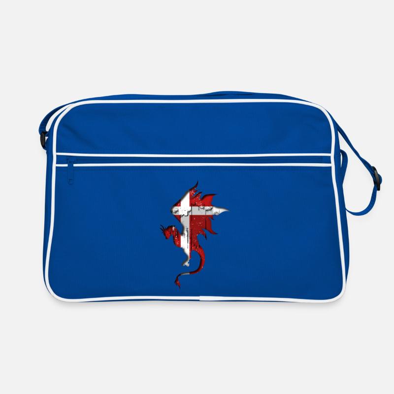 Drapeau du Danemark - Danemark - Silhouette de dragon Sac Retro