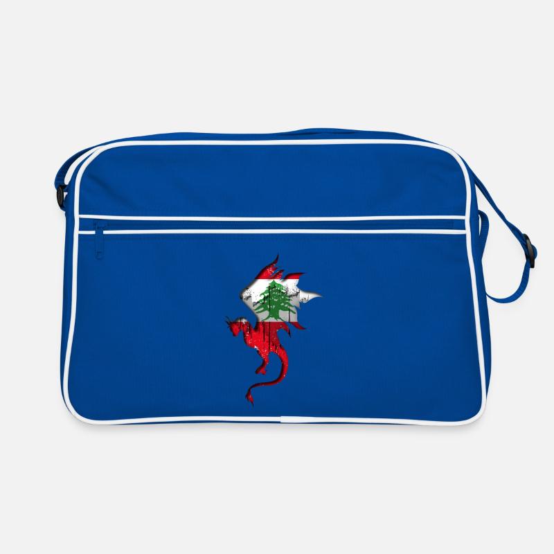 Drapeau du Liban - Liban - Silhouette de dragon Sac Retro