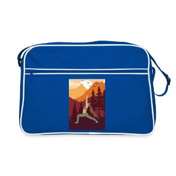 Lifestyle Yoga – Warrior Pose, Strength - Retro Bag - blue/white - Front