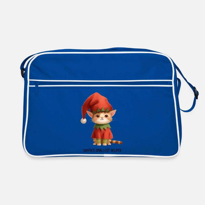 Playful Christmas kitten print Retro Bag